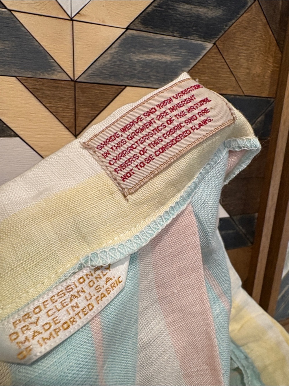 Vintage Tassels & Cuffs Corbin Ltd Striped Pastel Pleated Linen Skirt size Small - Picture 11 of 14